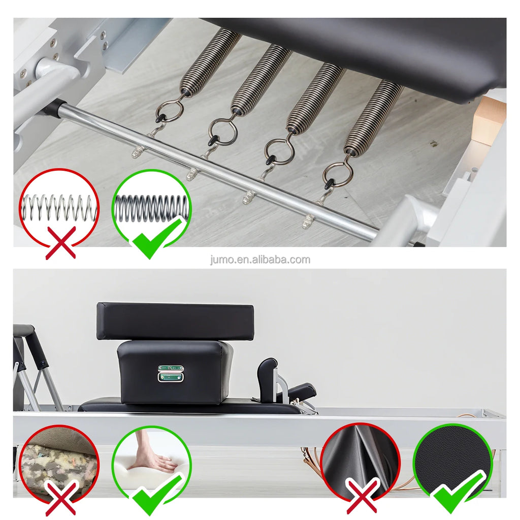 Commercial Aluminum Pilates Reformer Studio Equipment Adjustable Resistance System