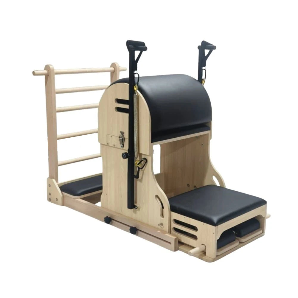 Pilates Ladder Barrel Wunda Chair Combo Maple Wood Adjustable