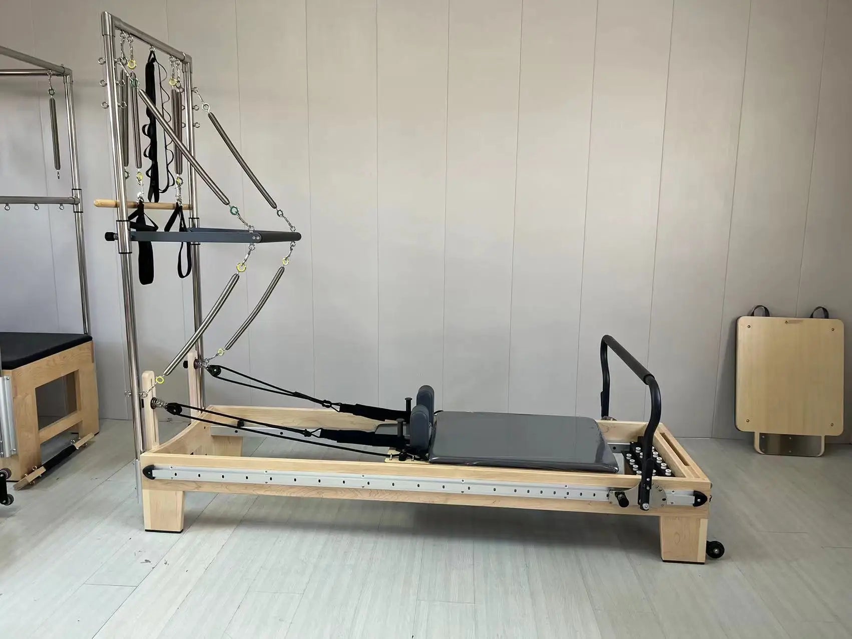 Infinity Footbar Pilates Reformer Tower Maple Wood 233cm