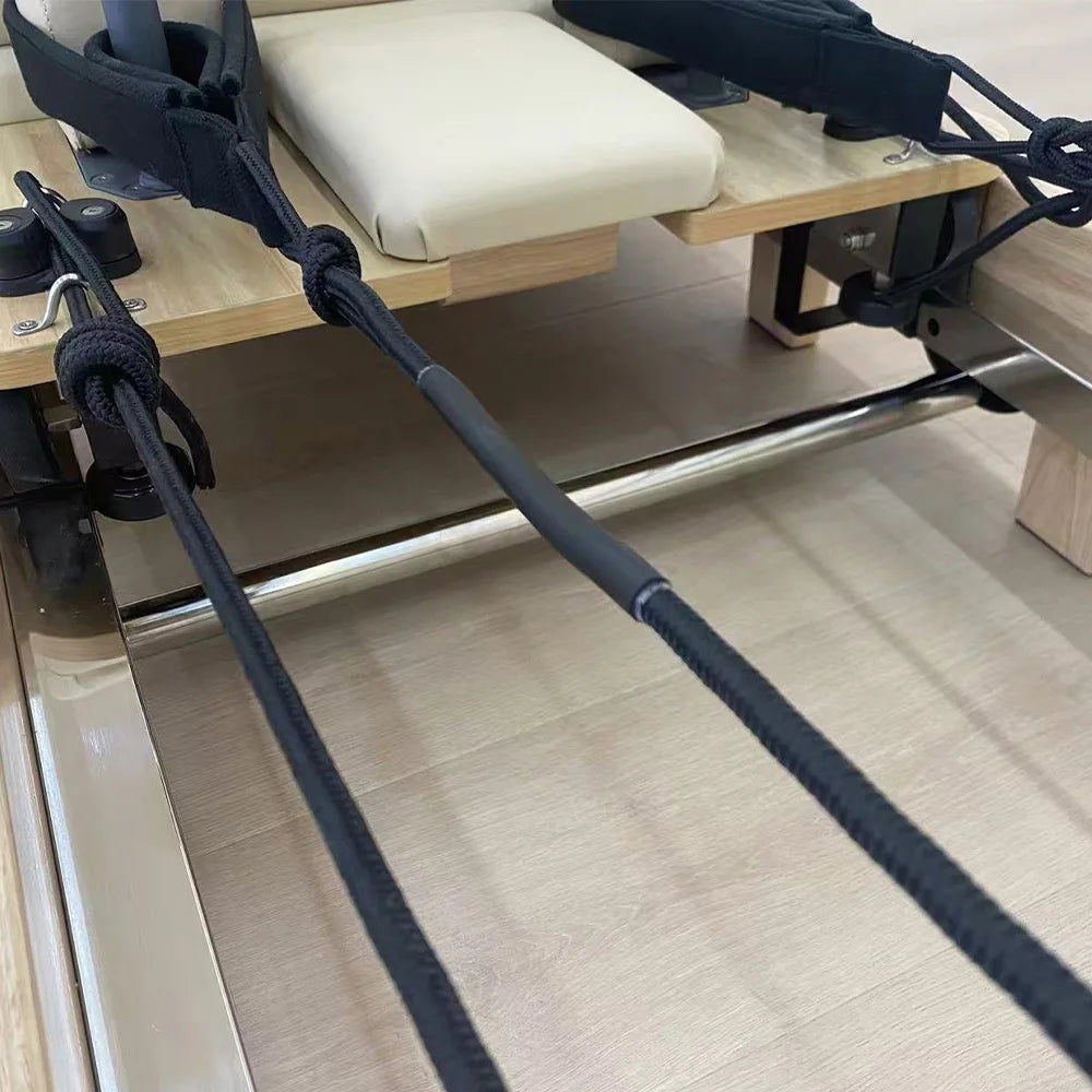 JUMO KFW Foldable Oak Wood Pilates Reformer 2550mm White