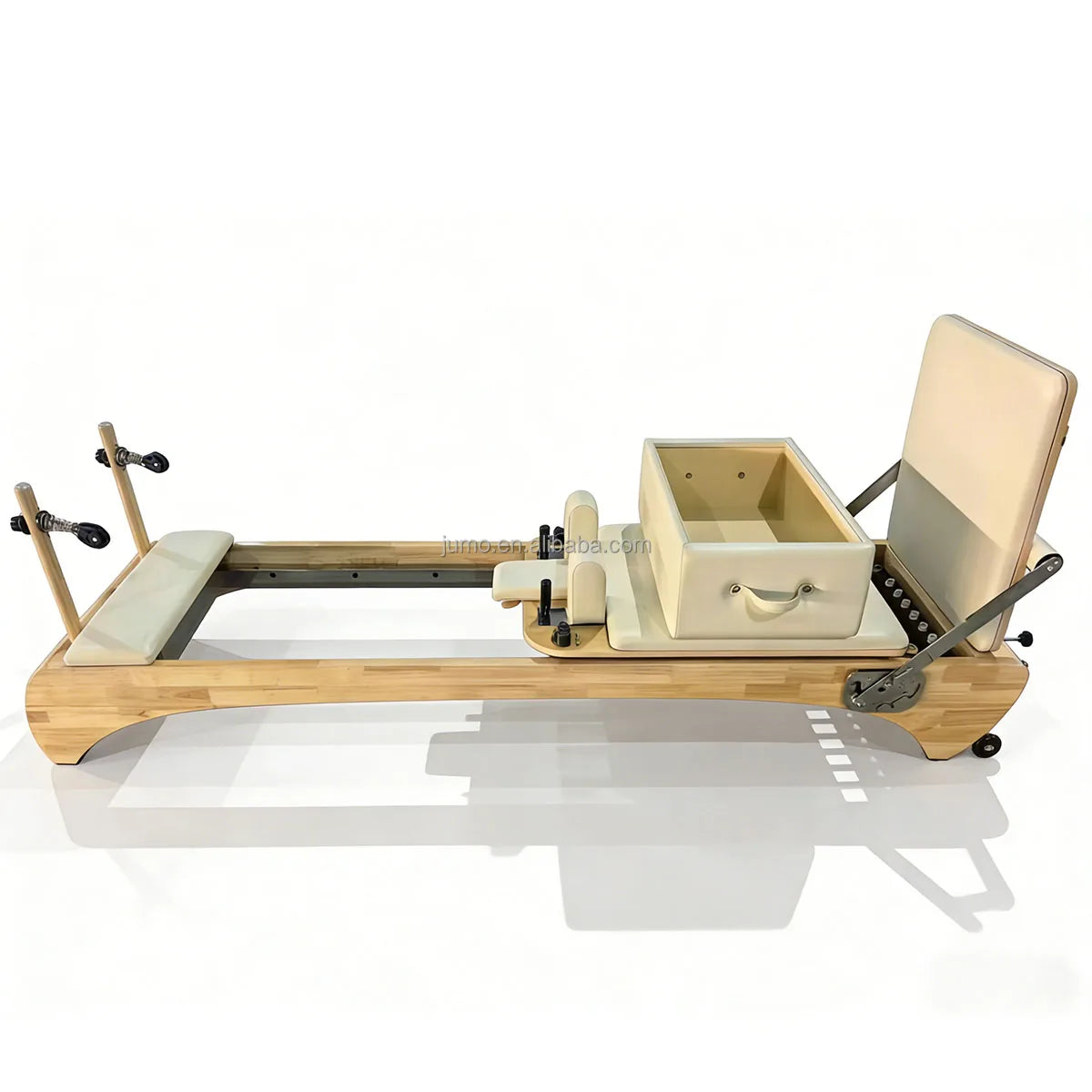 Professional Oak Wood Pilates Reformer with Smooth Glide Carriage