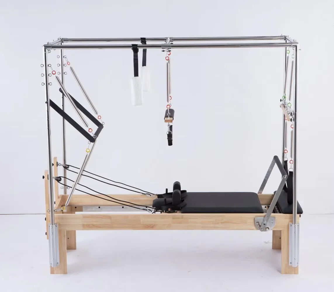 Oak Wooden Pilates Reformer Cadillac Full Trapeze Table