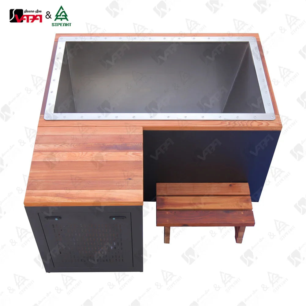 Custom Outdoor Cold Plunge Tub Red Cedar L-Shaped Alfresco Outdoor Living Australia