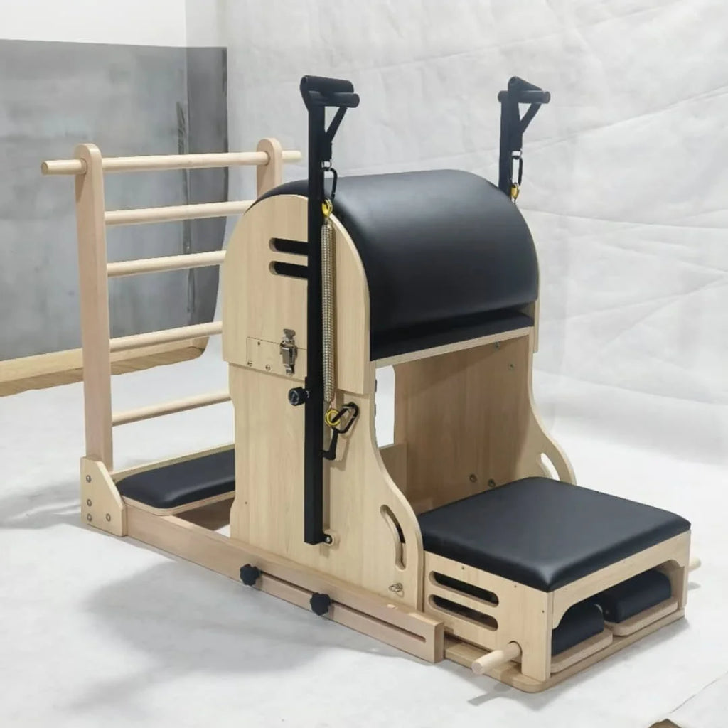 Pilates Ladder Barrel and Wunda Chair Combo Maple Wood Adjustable