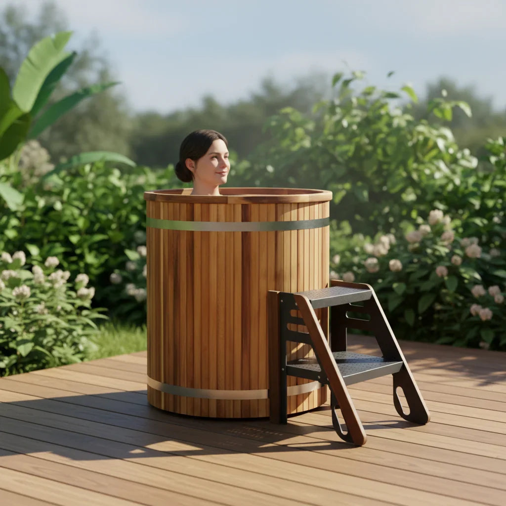 Red Cedar Barrel Sauna Modern Alfresco Outdoor Living Australia