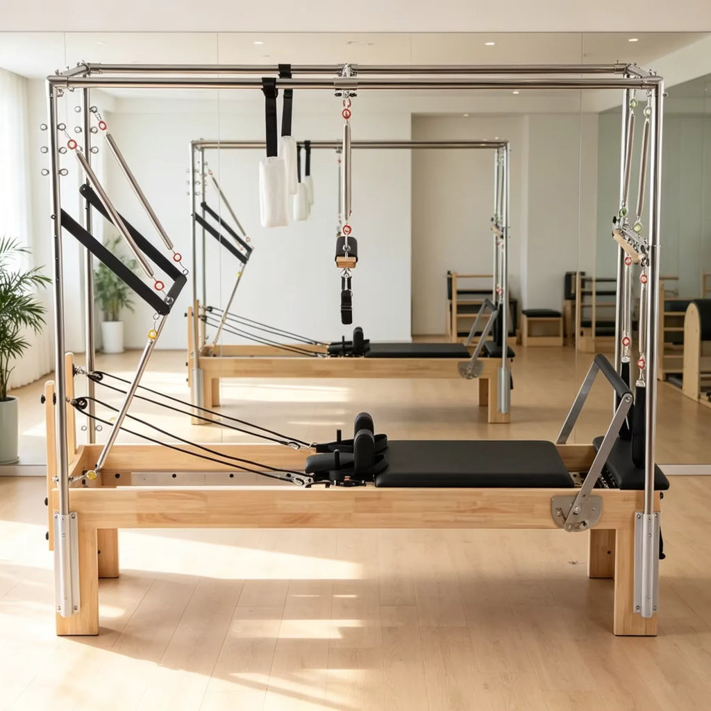 Commercial Pilates Cadillac Reformer 3-in-1 Oak Wood Full Set