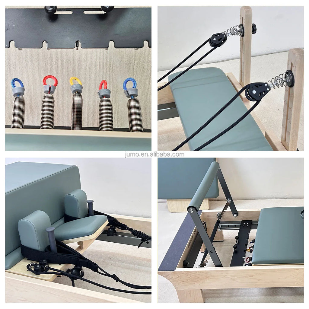 MW03 Professional Maple Wood Pilates Reformer Concealed Rail 94in