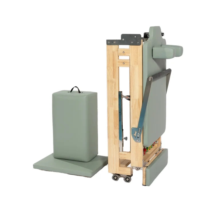 JUMO KFW Oak Wood Foldable Pilates Reformer Machine White