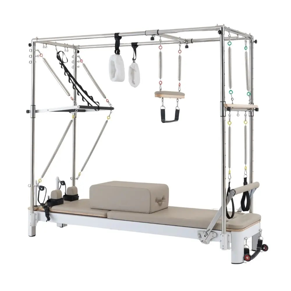 Professional Aluminum Pilates Cadillac Reformer Studio Equipment White