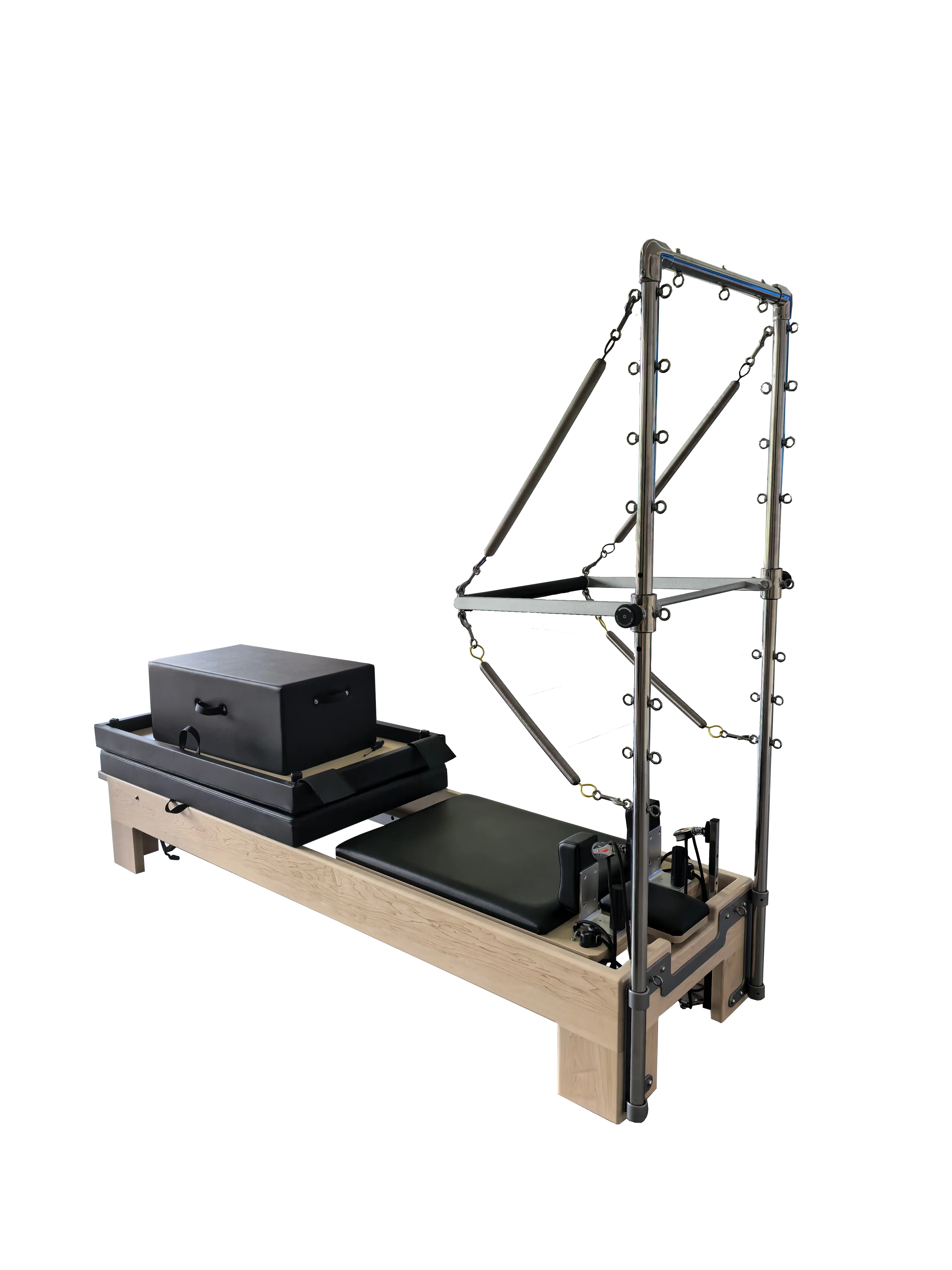 Maple Wood Pilates Reformer Tower Commercial Studio Grade Black