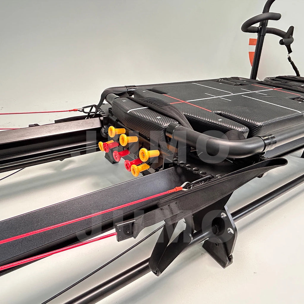 Aluminum Pilates Reformer Commercial Grade With Adjustable Resistance Black