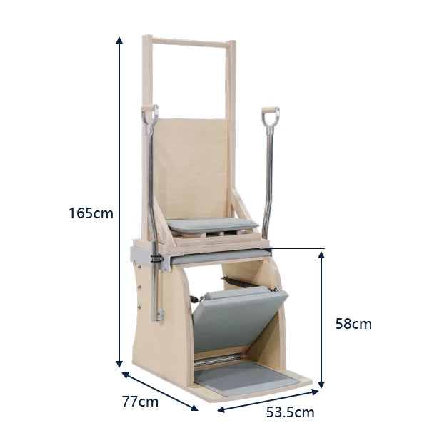 Pilates High Chair with Handles and Springs Combo 29x25x65in