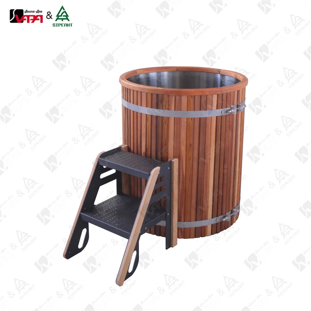 Modern Red Cedar Cold Plunge Tub Sculptural Alfresco Outdoor Living Australia