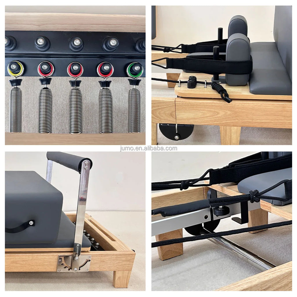 JUMO KFW Foldable Oak Wood Pilates Reformer 255cm