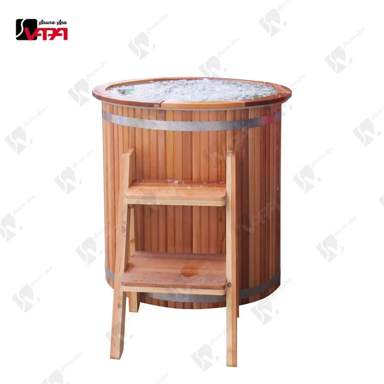 Cold Plunge Tub Round Bathtub Red Cedar Alfresco Outdoor Living Australia