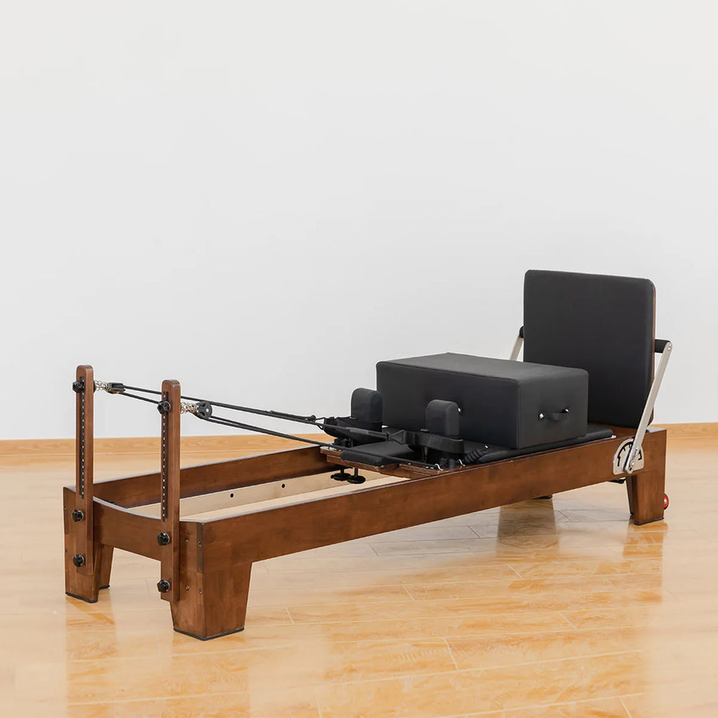 Walnut Wood Reformer Pilates Machine Professional Studio Bed