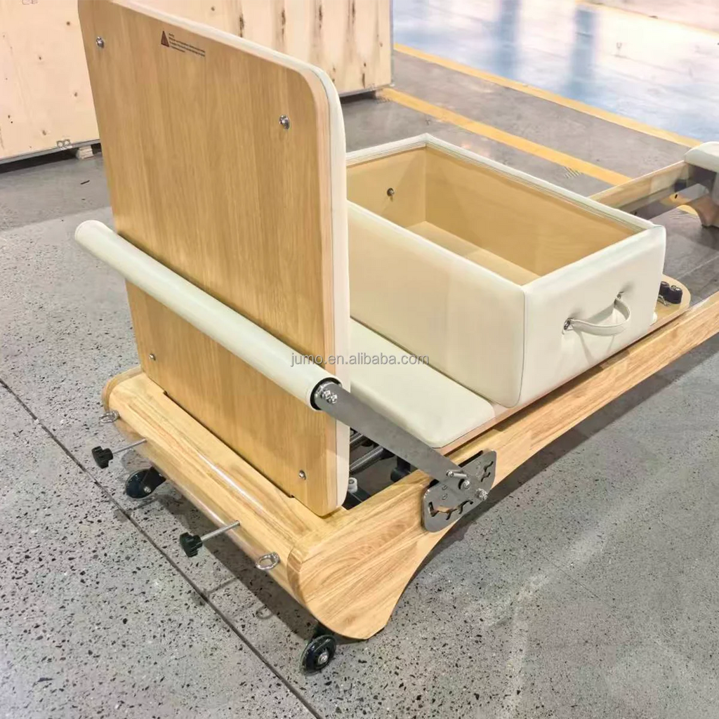Professional Oak Wood Pilates Reformer with Smooth Glide Carriage