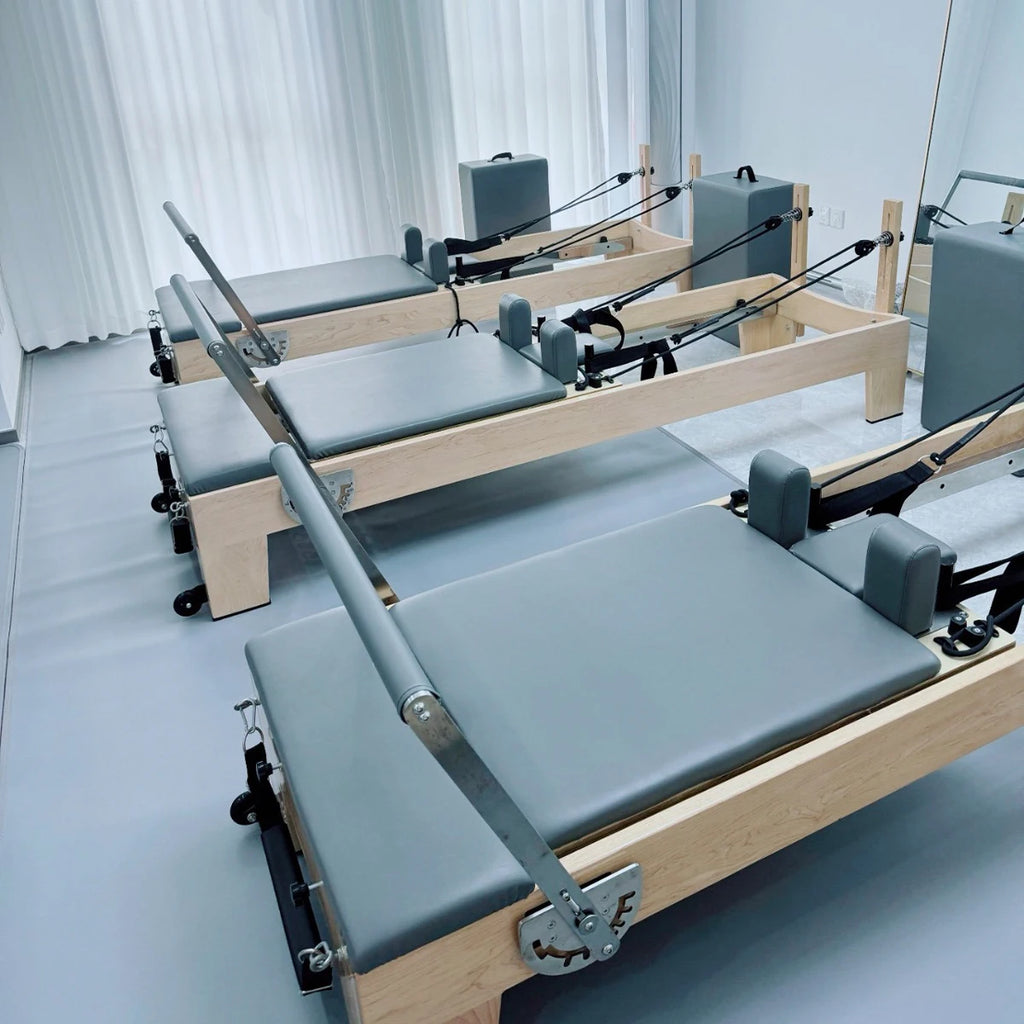 Professional Wooden Pilates Reformer Machine Studio Grade Maple Wood