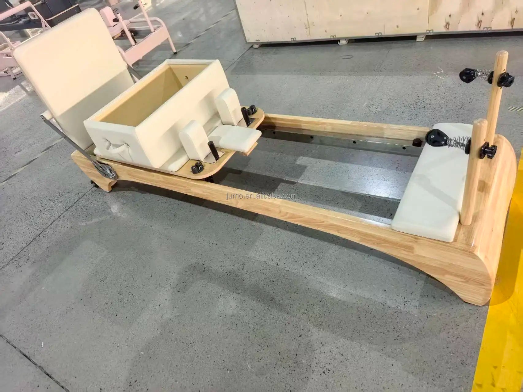 Oak Wood Pilates Reformer Curved Leg Portable Bed