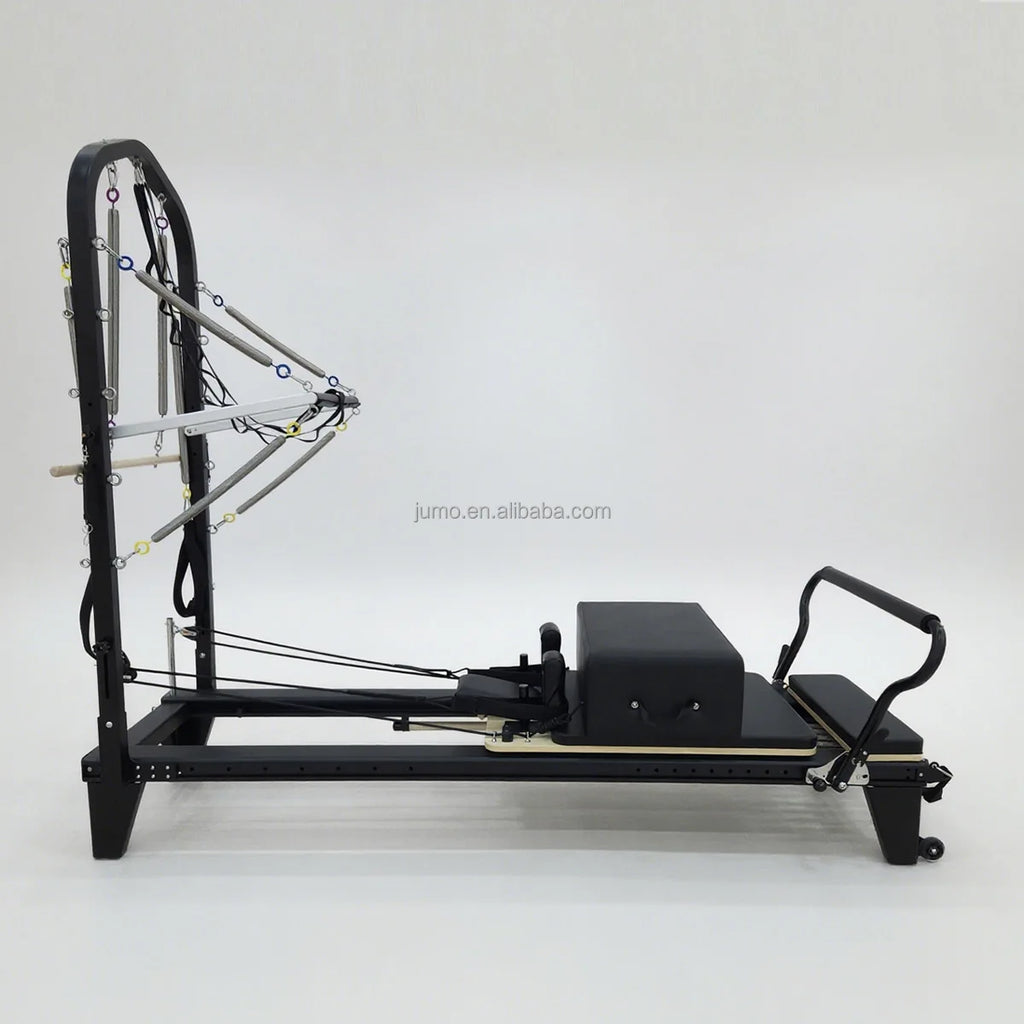 Aluminum Pilates Reformer with Half Tower 2400mm Black