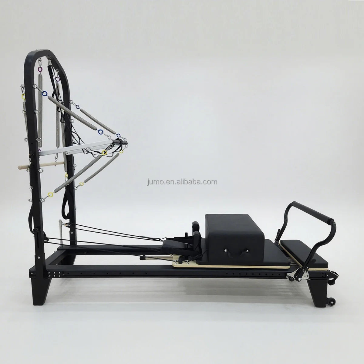 Aluminum Pilates Reformer with Half Tower 2400mm Black