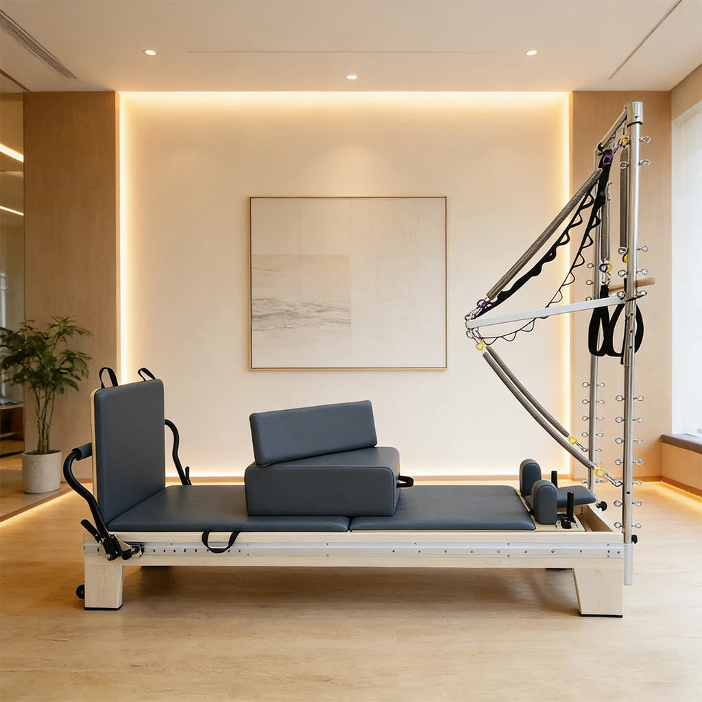 Maple Wood Pilates Reformer with Tower 92in x 37in