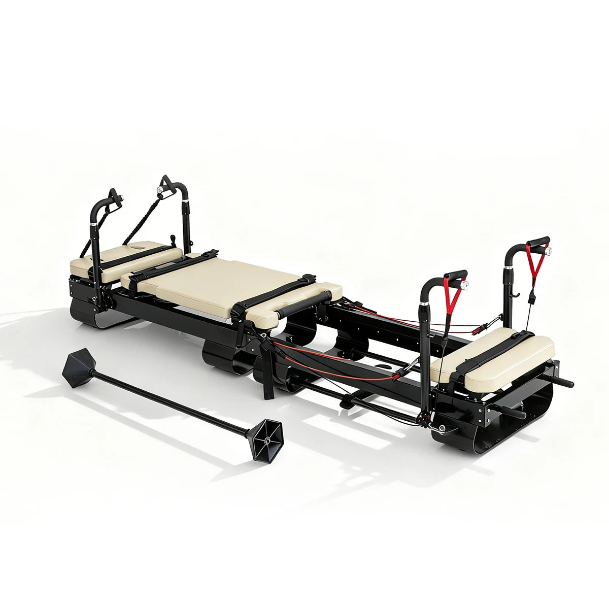 Aluminum Pilates Reformer Commercial Grade Adjustable Carriage System White
