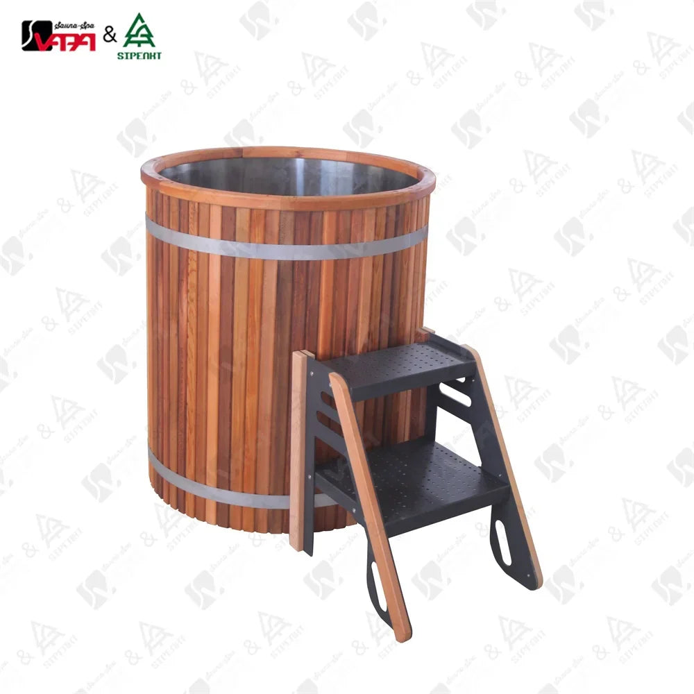 Modern Red Cedar Cold Plunge Tub Sculptural Alfresco Outdoor Living Australia