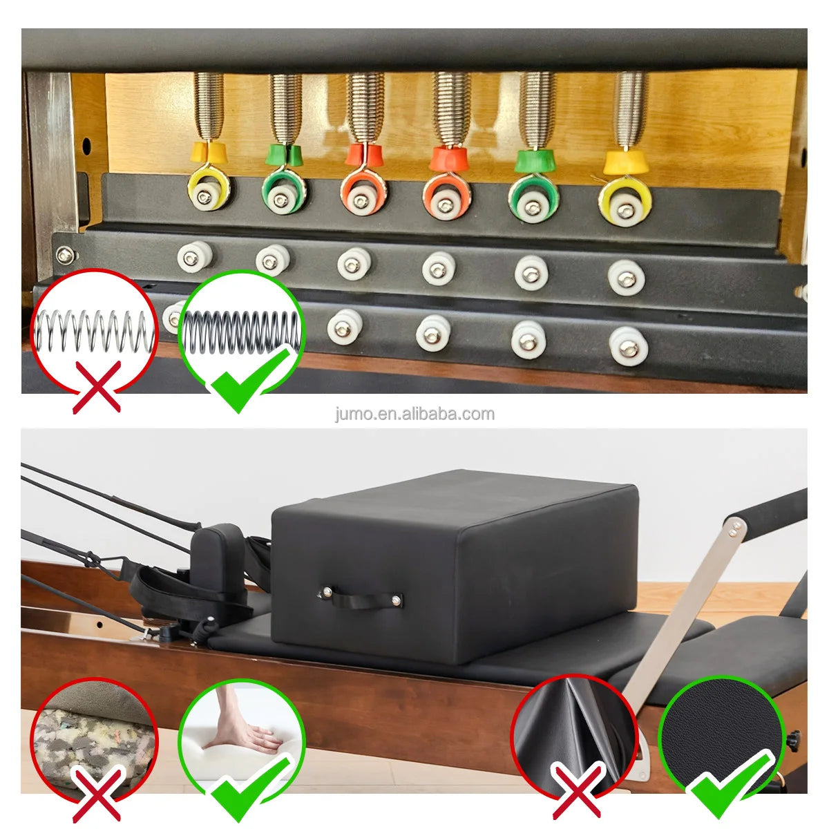 Walnut Wood Pilates Reformer with Tower Professional Studio Equipment