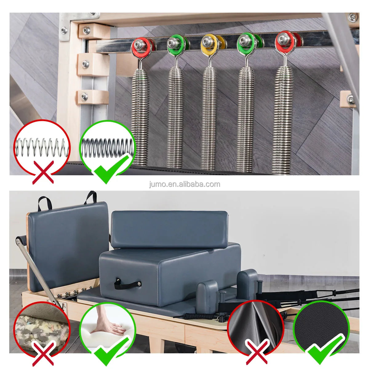 JUMO Foldable Maple Wood Pilates Reformer Studio Equipment