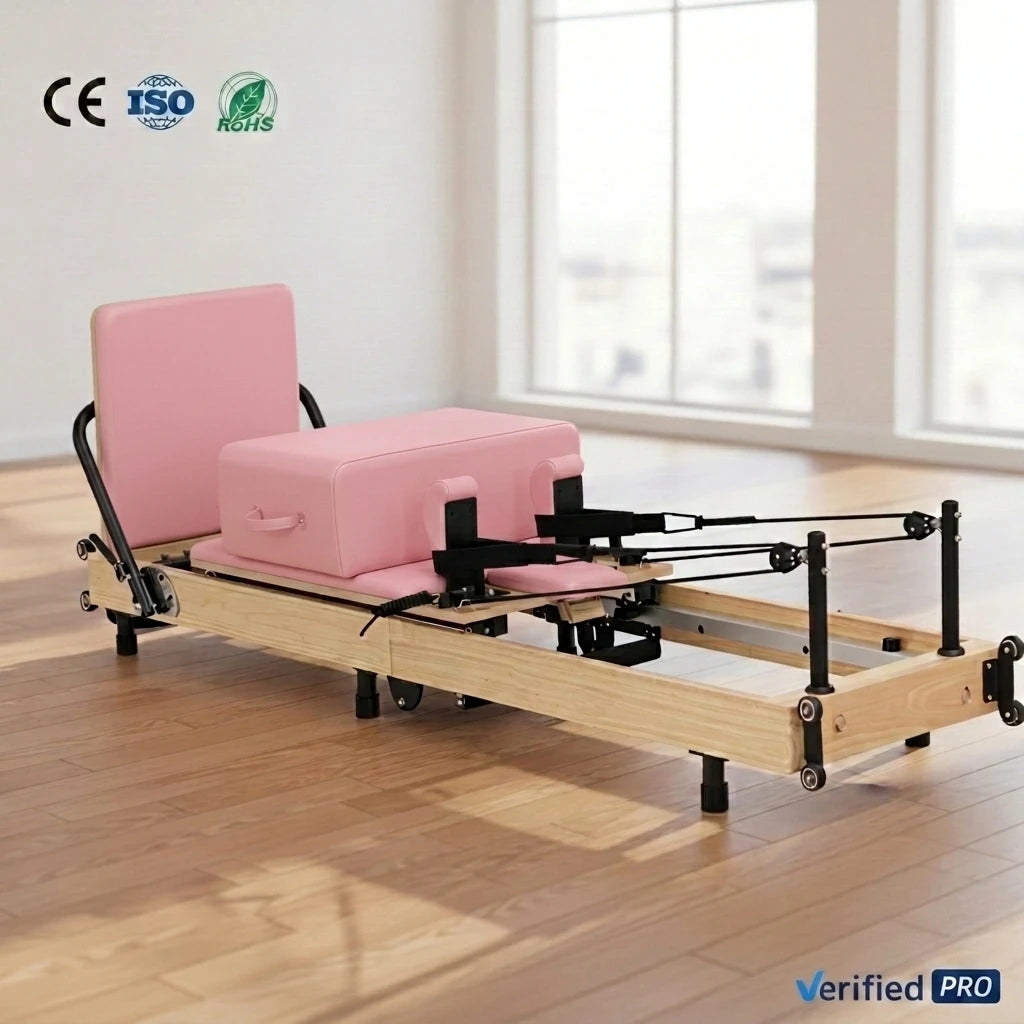 JUMO Folding Oak Wood Pilates Reformer Portable Studio Equipment