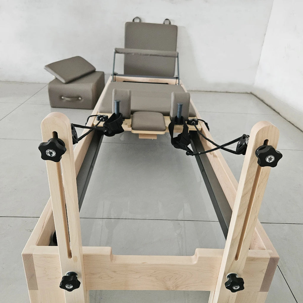 Maple Wood Pilates Reformer Adjustable Footbar 239cm
