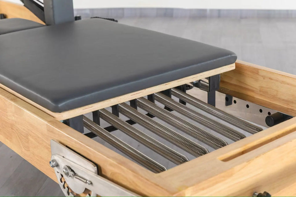 Beech Wood Pilates Reformer with Half Trapeze Gray