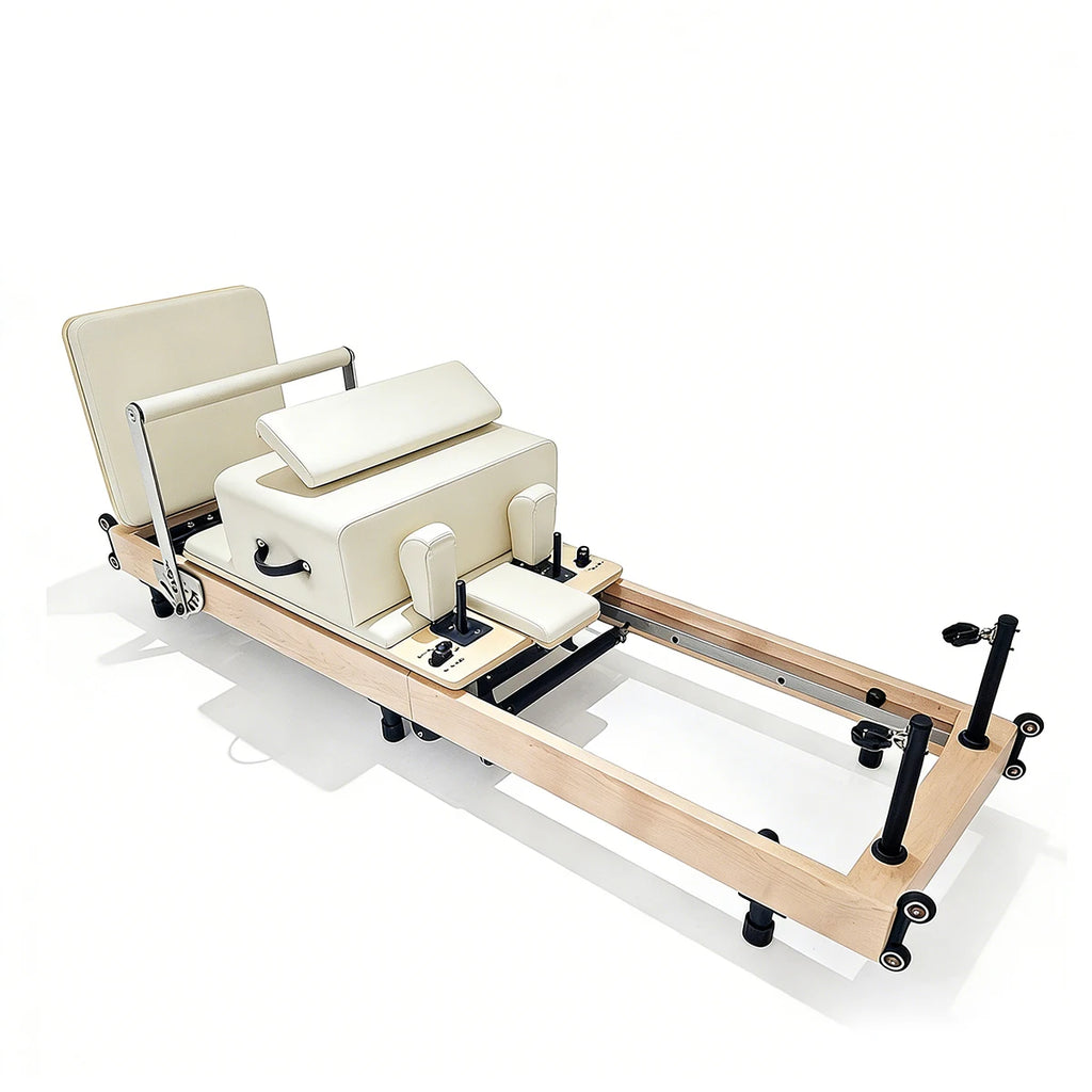 Foldable Maple Wood Pilates Reformer for Home and Studio