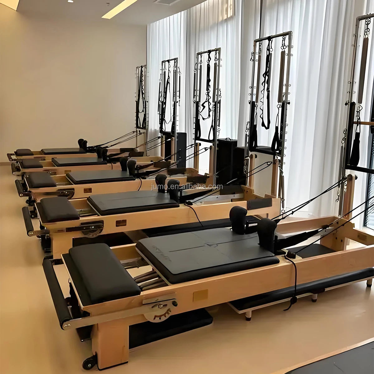 Maple Wood Pilates Reformer with Tower, Professional Studio Equipment