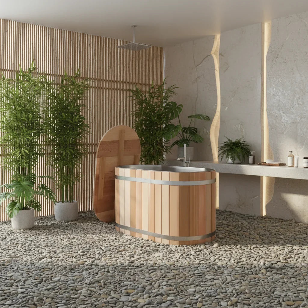 Cedar Sauna Bathtub Steam Set Modern Alfresco Outdoor Living Australia