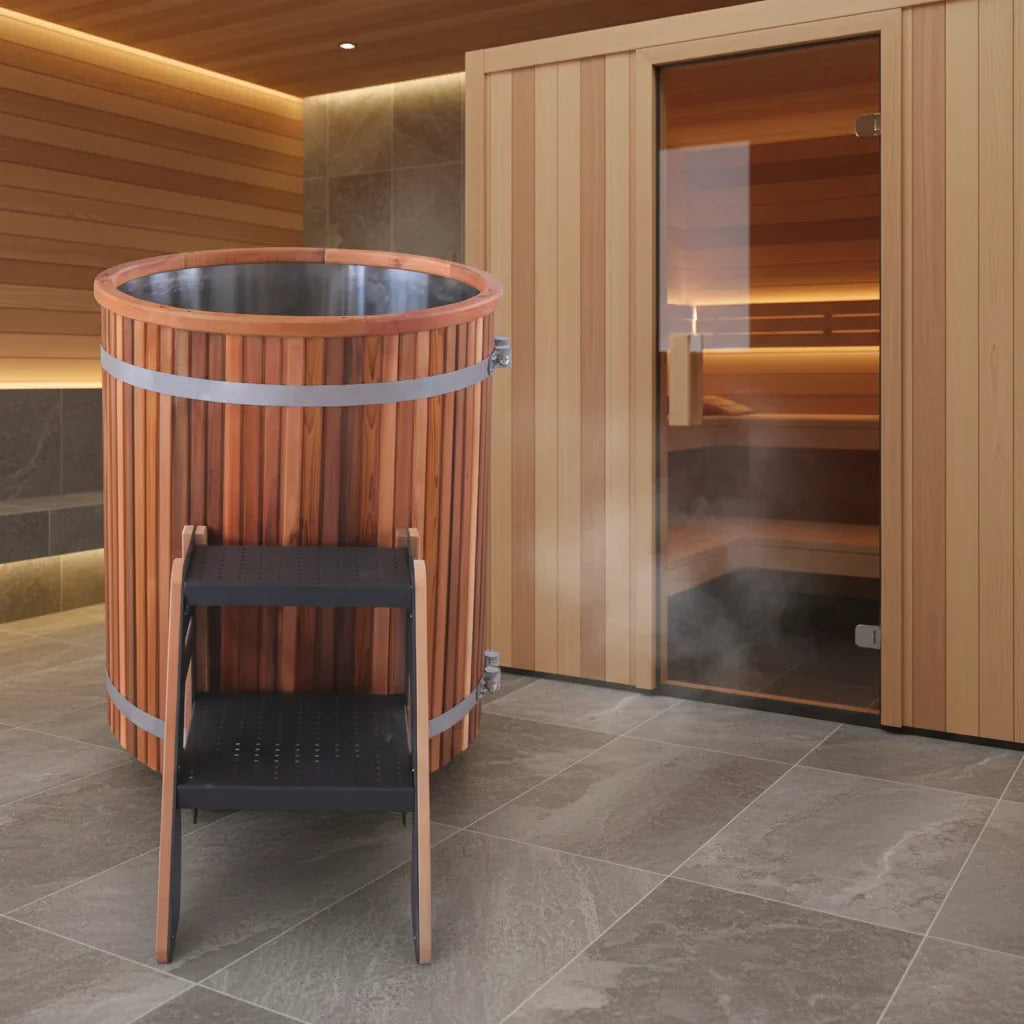 Modern Red Cedar Cold Plunge Tub Sculptural Alfresco Outdoor Living Australia