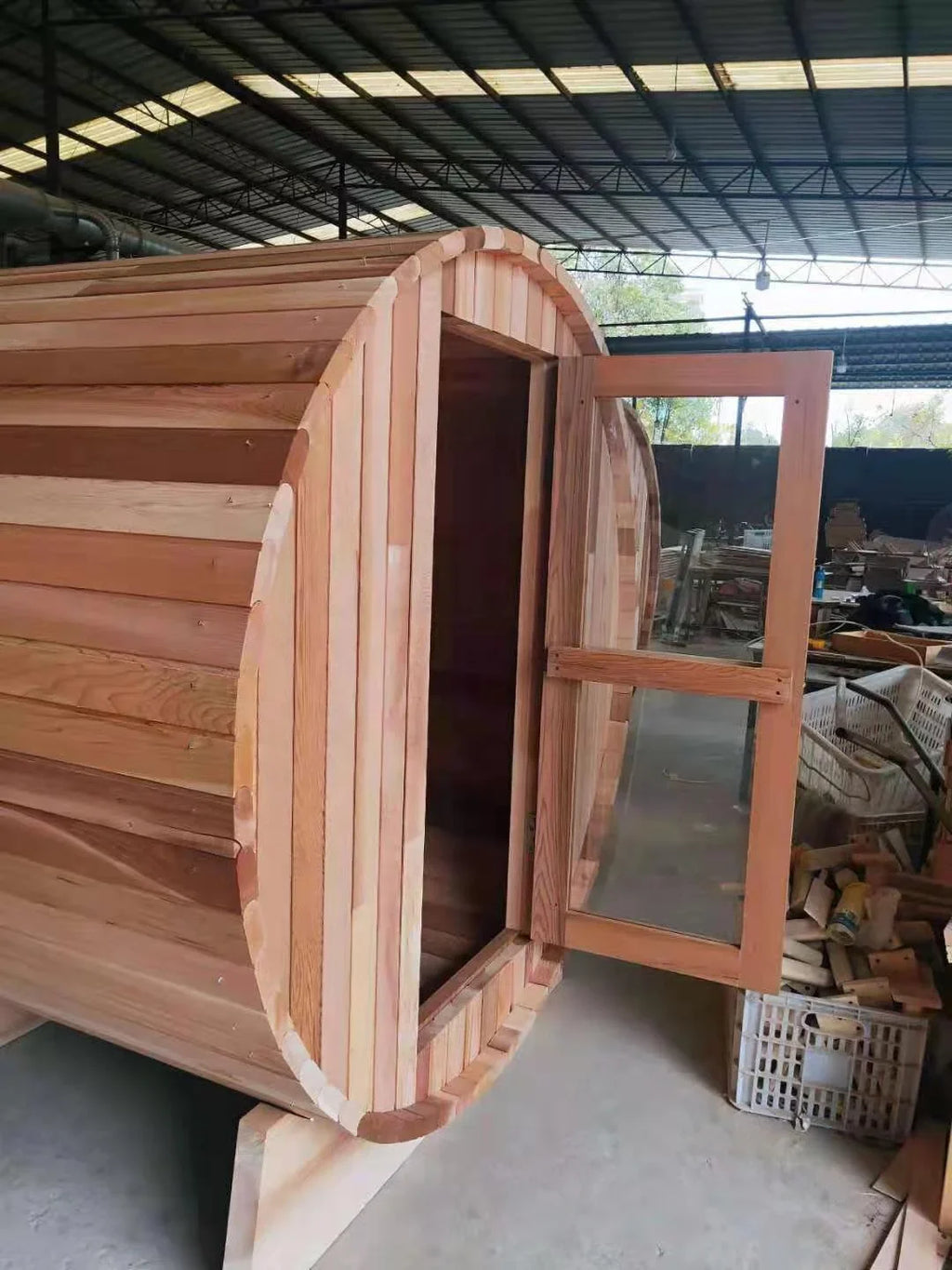 Red Cedar Barrel Sauna 1800mm Alfresco Outdoor Living Australia