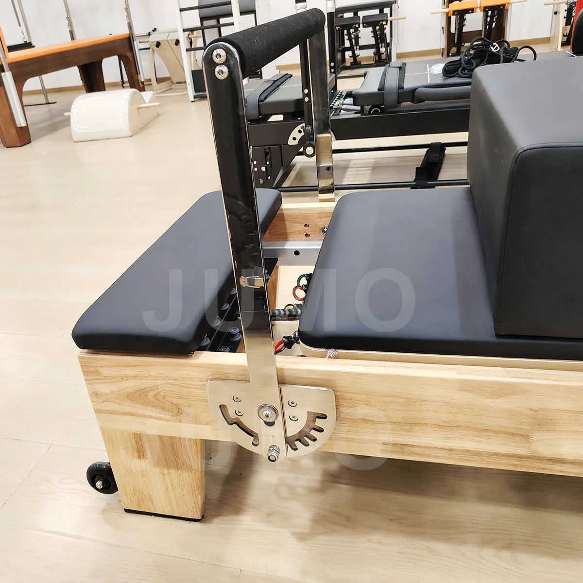 Oak Wood Pilates Reformer with Tower Adjustable Footbar