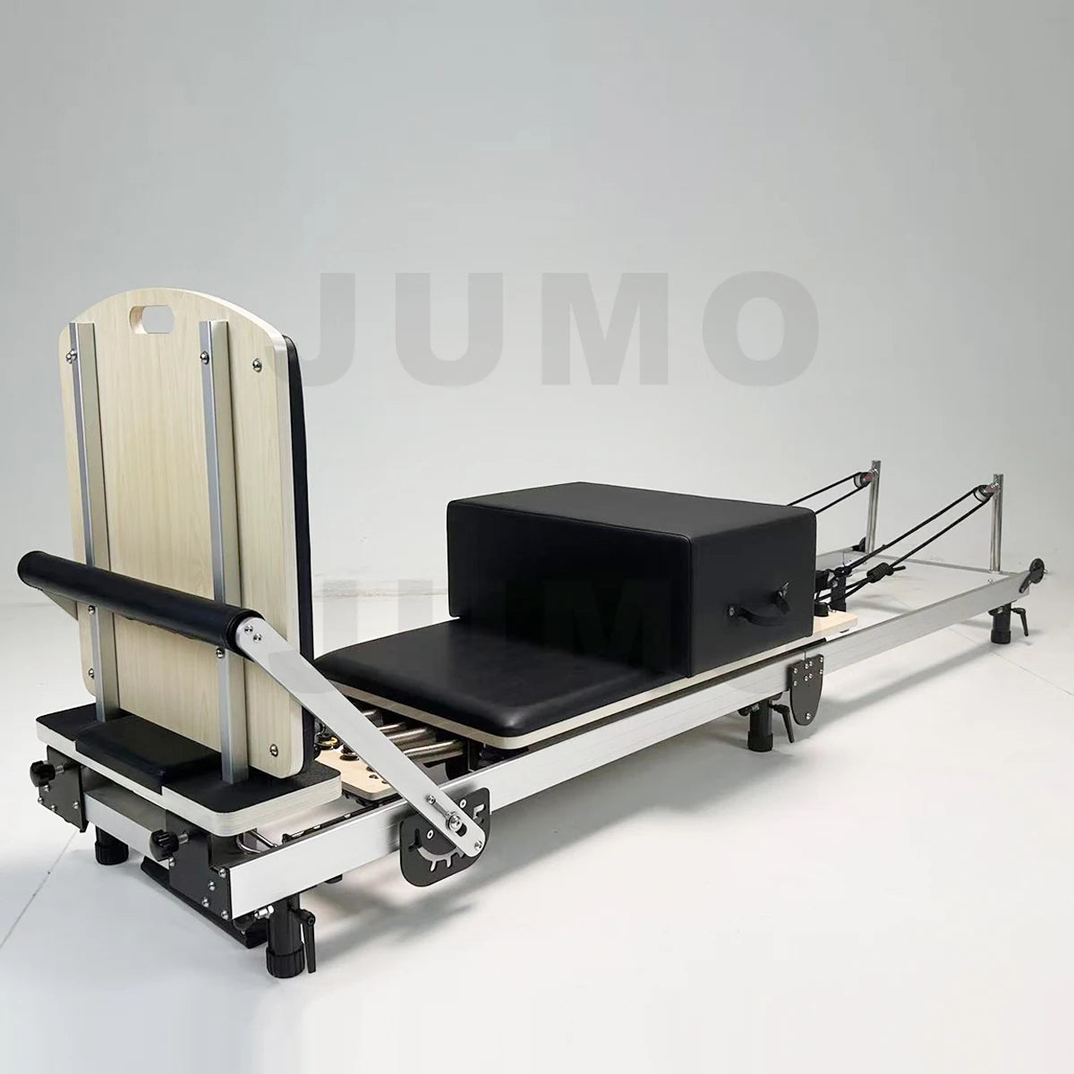 JUMO Foldable Aluminum Pilates Reformer Adjustable Footbar Black