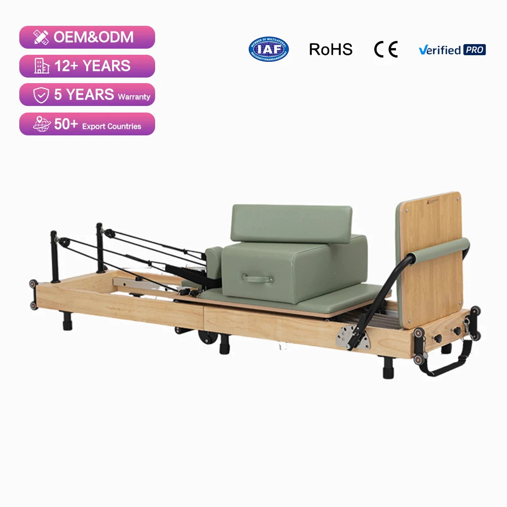 JUMO Folding Oak Wood Pilates Reformer Portable Studio Equipment
