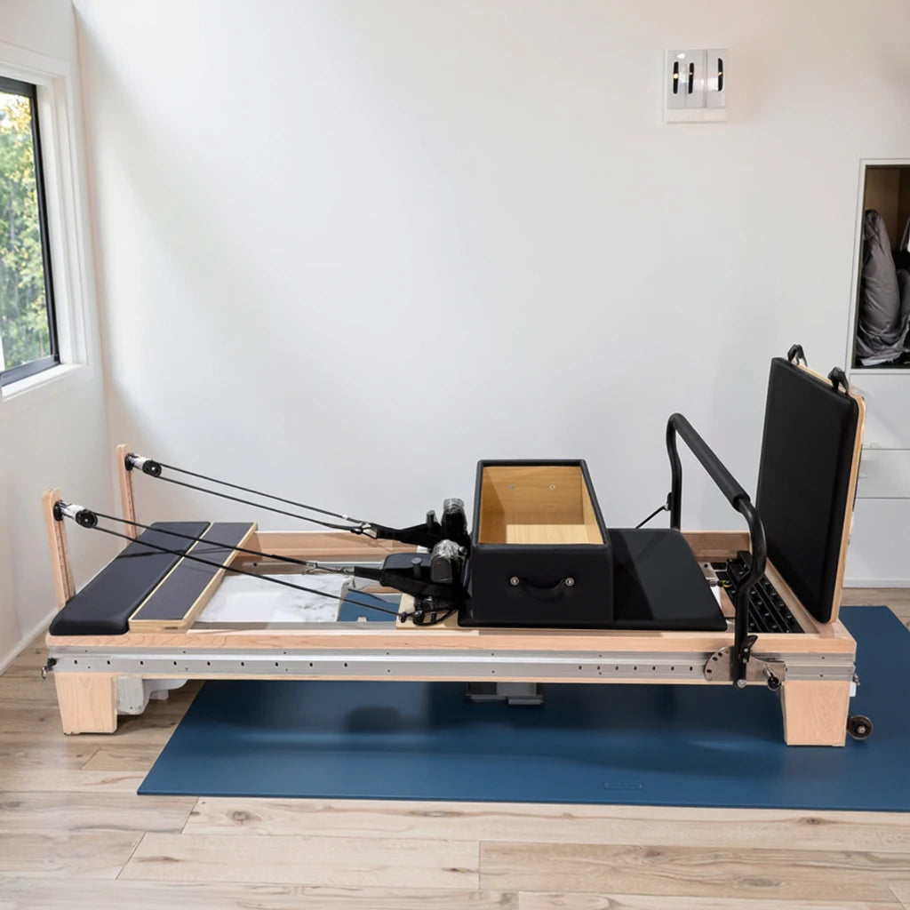 Maple Wood Pilates Reformer Professional Studio Equipment Black 2460mm