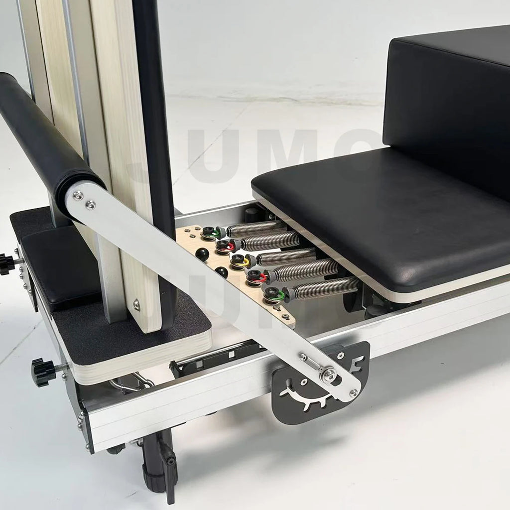 JUMO Foldable Aluminum Pilates Reformer Adjustable Footbar Black