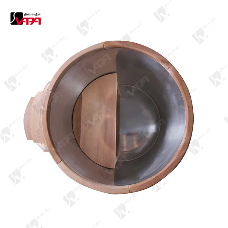 Cold Plunge Tub Stainless Steel Red Cedar Finish Alfresco Outdoor Living Australia