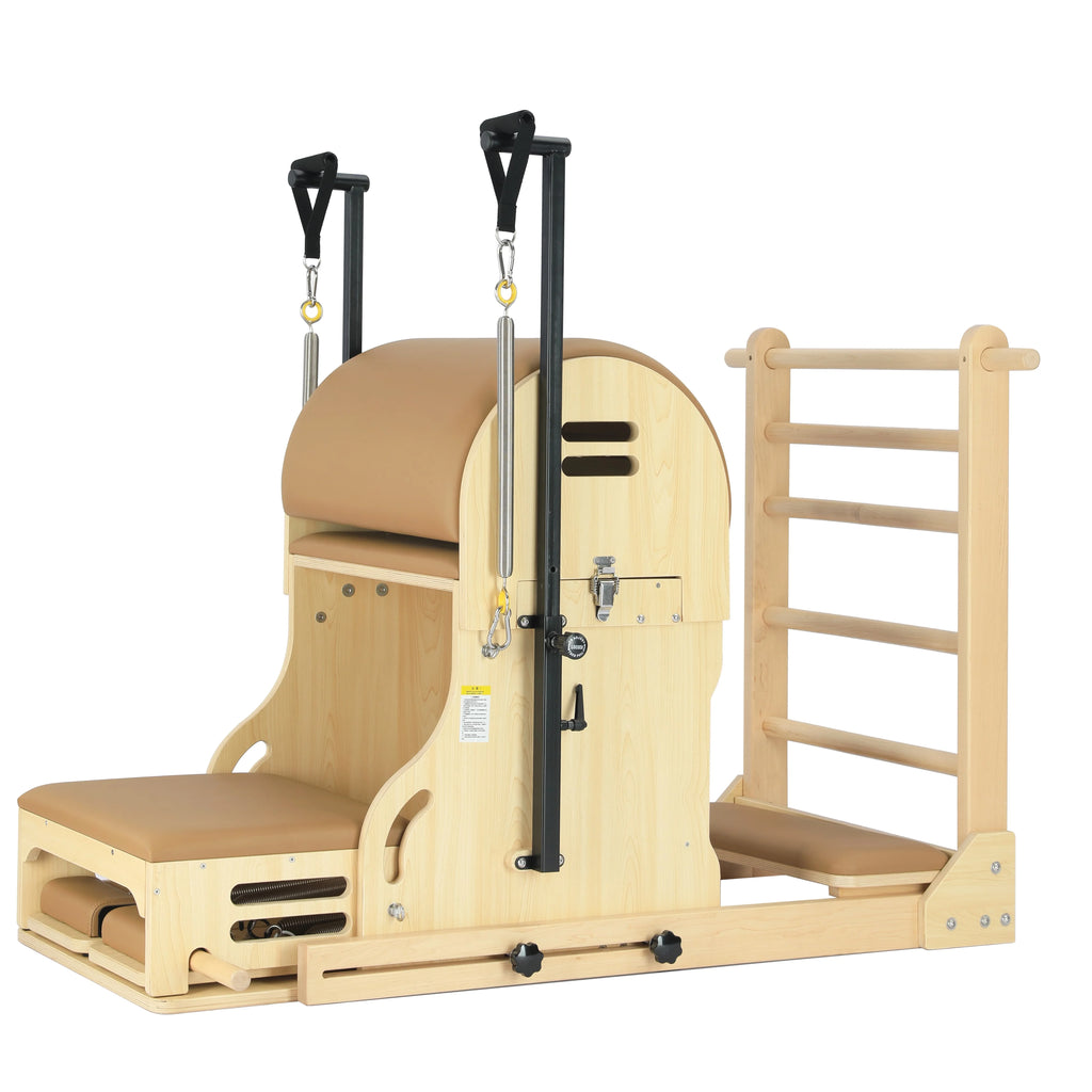 Pilates Ladder Barrel and Wunda Chair Combo Maple Wood Adjustable