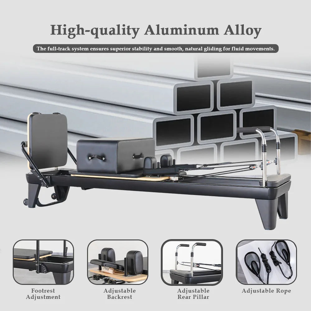 Professional Aluminum Pilates Reformer with Auto Retraction System
