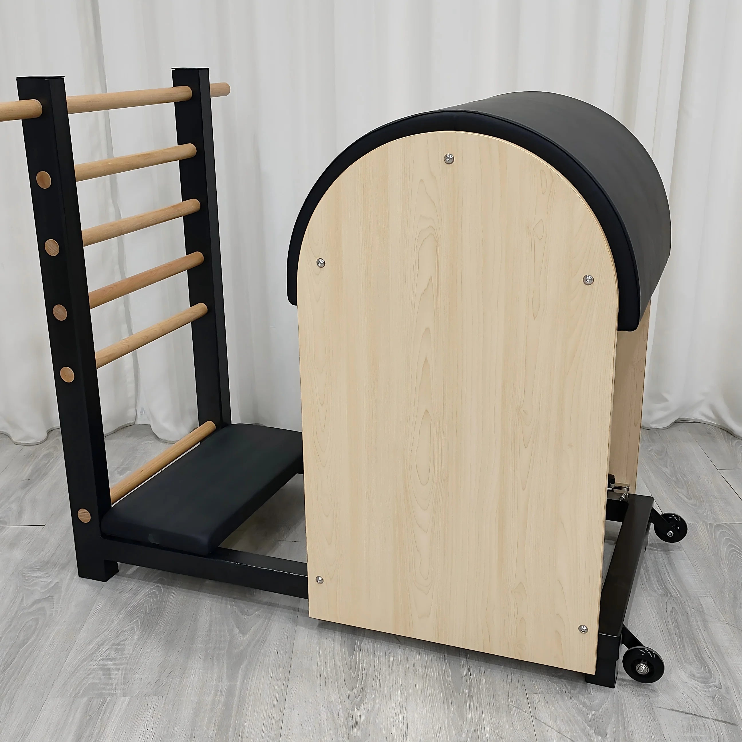 Eleven-CM-RE007 Pilates Ladder Barrel Maple Wood Steel White
