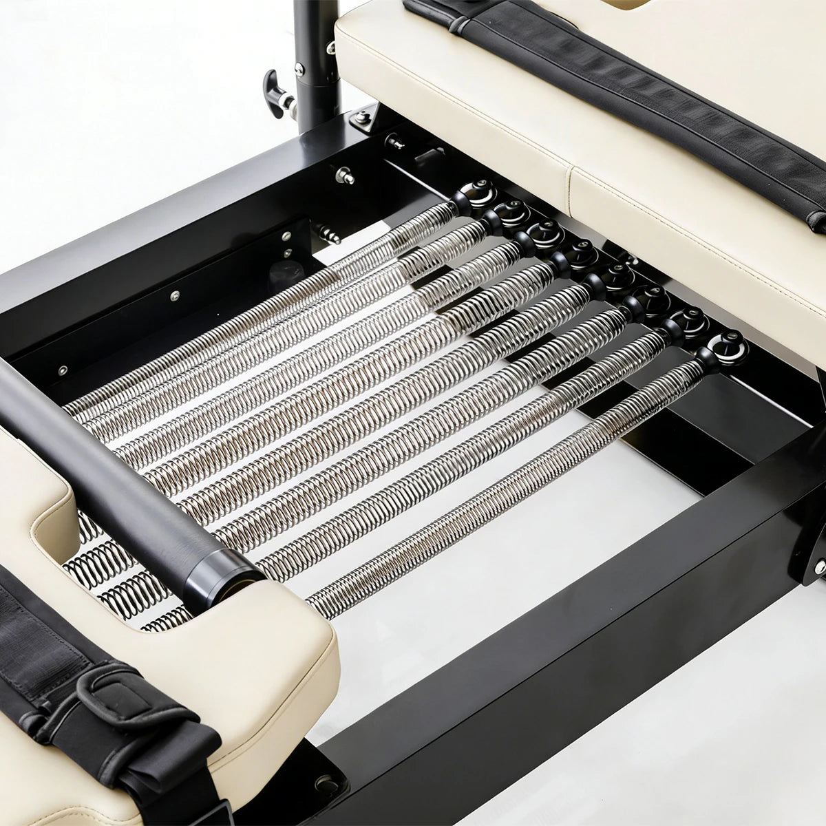 Aluminum Pilates Reformer Commercial Grade Adjustable Carriage System White