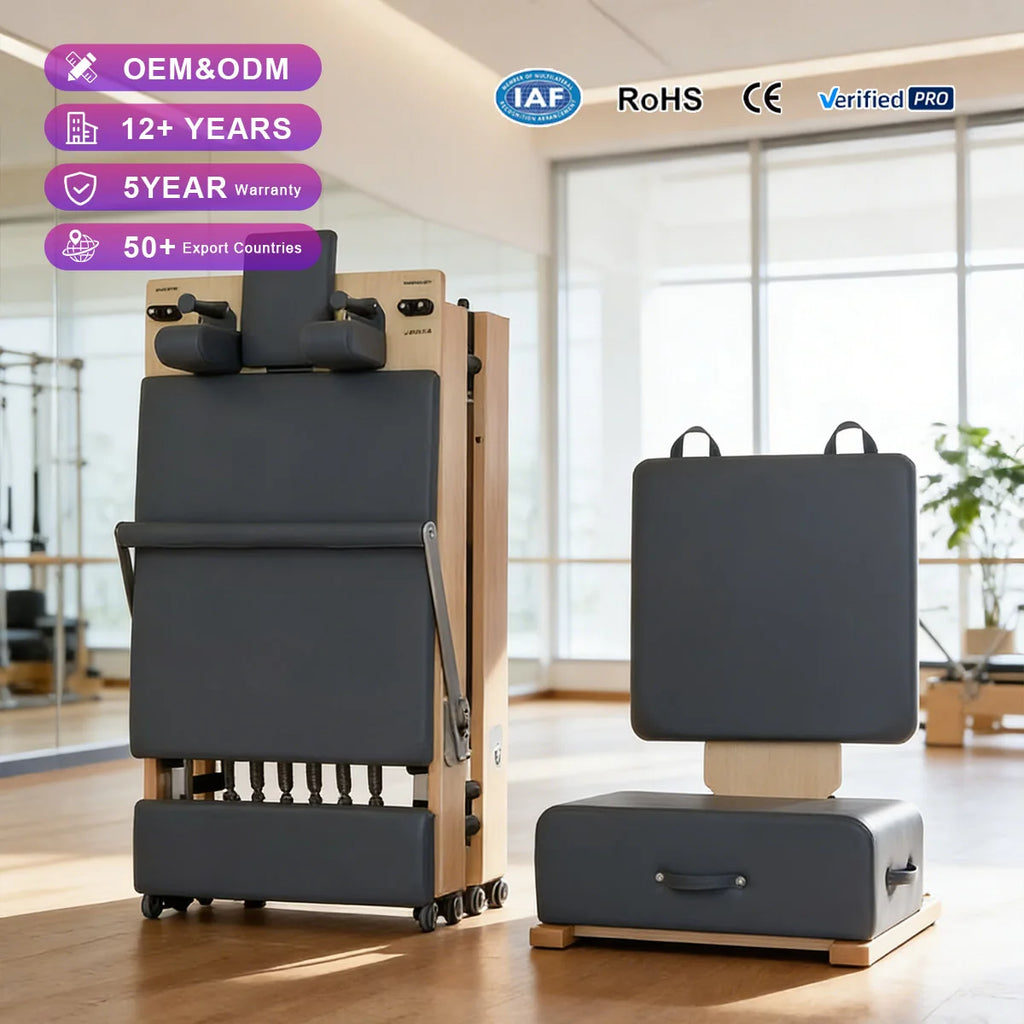 Jumo Foldable Oak Wood Pilates Reformer Studio Equipment 255cm