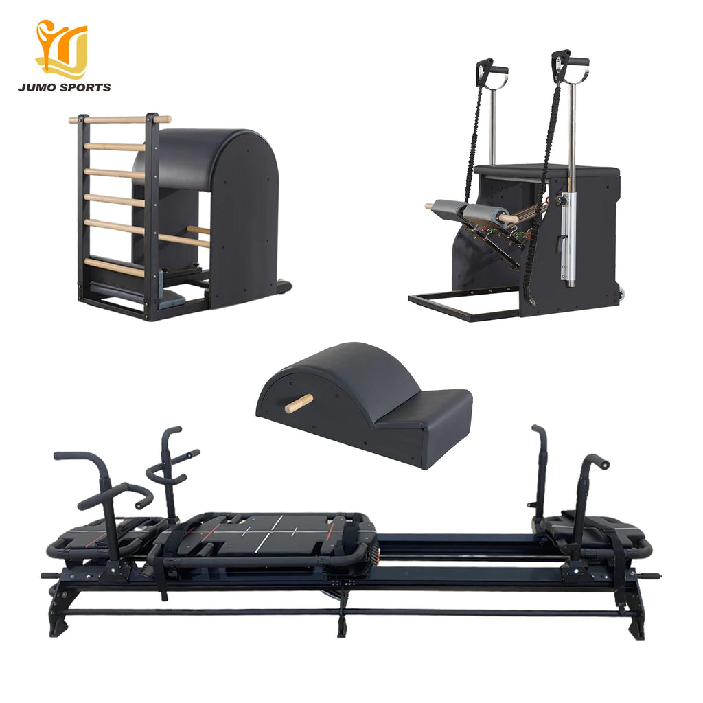 Megaformer L3 Commercial Pilates Reformer Aluminum Black 125in